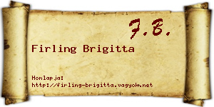 Firling Brigitta névjegykártya